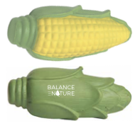 Wordmark applied to a corn-shaped item